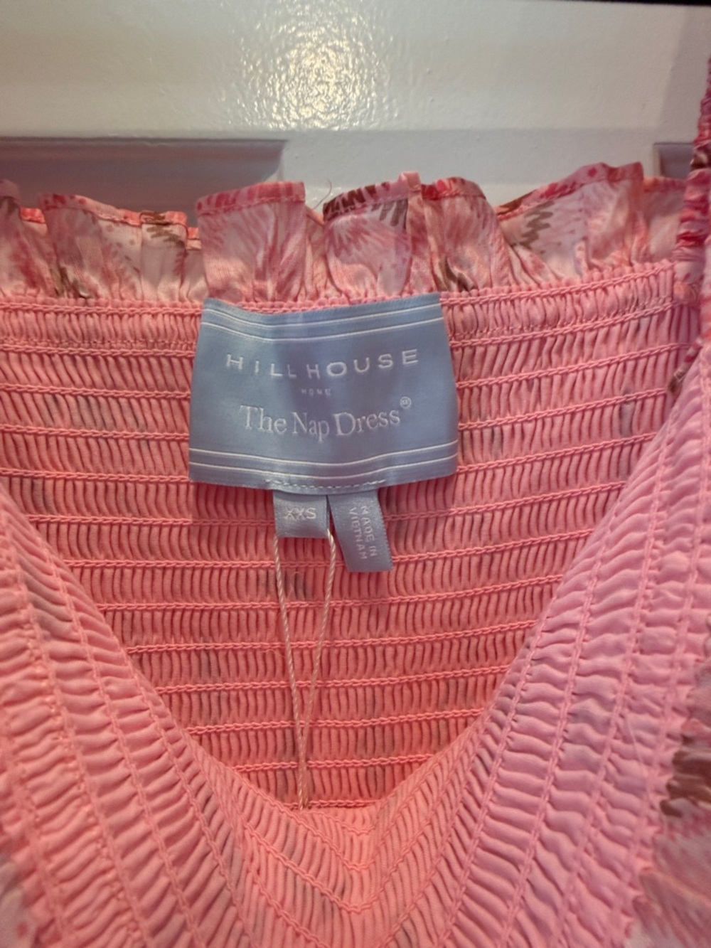 Hill House Scarlett Nap Dress pink palm ikat xxs matching girl sold separately - Picture 8 of 9